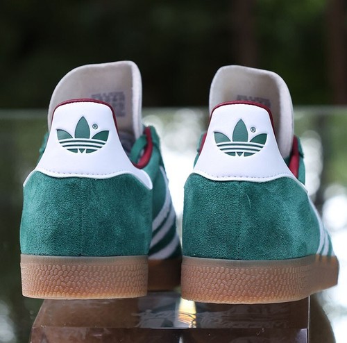 Adidas Gazelle Green Burgundy Men’s Size 10.5 White Custom IF1016 - Picture 10 of 11
