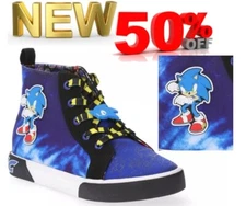 SONIC THE HEDGEHOG Boys Size 5 High-Top Sneakers Shoes NEW