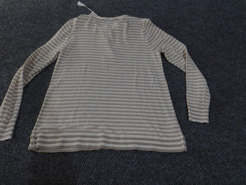 LOFT Shirt Damen Medium gestreift Langarm Quaste zum Binden leichtes Oberteil Bluse - Bild 9 von 12