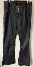 🔥Pretty Little Thing Womens Pants Black Faux Leather High Rise Flare Leg NWT 16