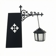 B&uuml;cherregallampe mit H&auml;ngelaterne warm Dekolicht mit Laterne Gothic f&uuml;r Leseecke
