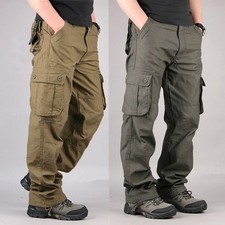 Men's Army Tactical Combat Pants 100 Cotton Cargo Trousers for Outdoor Hiking