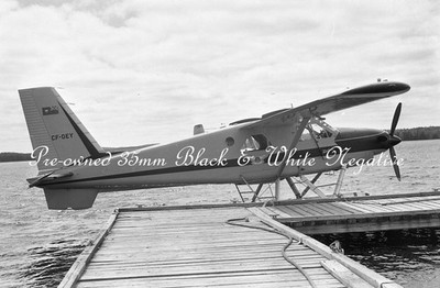 Turbo Beaver Floatplane CF-OEY, c1970s, B&W Negative, Aviation Aircraft