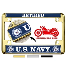 [Officially Licensed Product] - Motorcycle Metal License Plate Frame with U.S. 