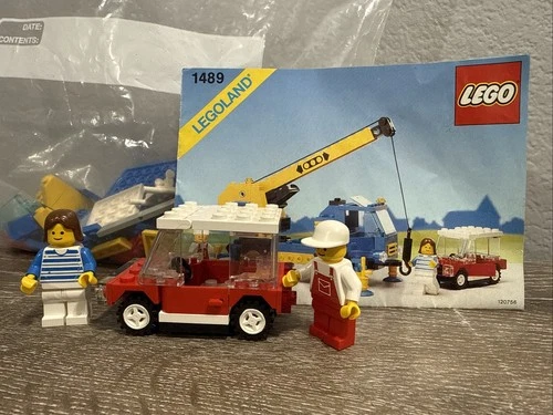 Lego 1489 Classic Town Wrecker MOBILE CAR, Figures, Manual And Crane Parts