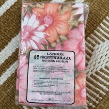 NOS Cannon Monticello Aloha Twin Pillowcases No Iron Muslin
