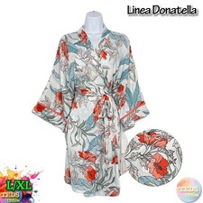 NWT Linea Donatella Women's L/XL 3/4-Sleeve Floral Printed Robe KOT130