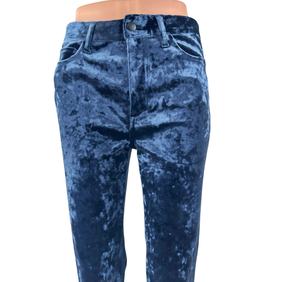 Pantalones ajustados Joe's The Charlie azul terciopelo aplastado cintura alta 28 Foto 4 de 4