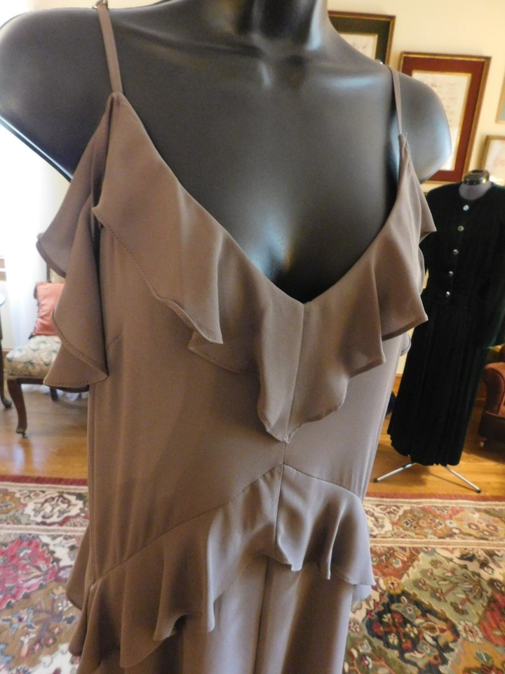 BCBGMAXARI SPANISH MOSS RUFFLEY STRAPY CHIFFON DRESS S XXS | eBay