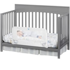 Universal Swing Down Crib Rail Guard, Convertible Crib Bed Rail for Toddlers,...