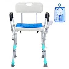 Shower Chair,400 lbs Capacity,Shower Seat with Back,Adjustable Height Shower Sto