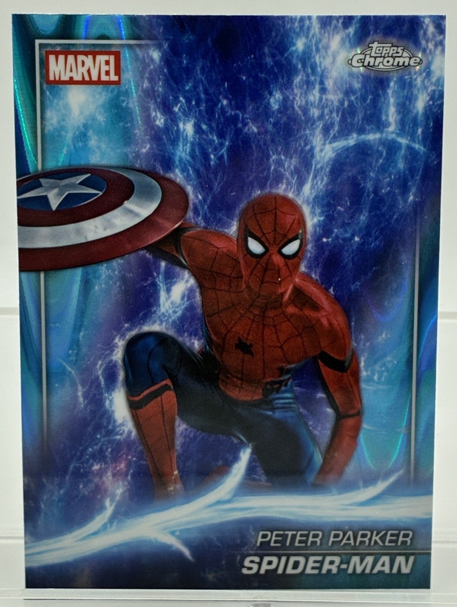 2025 Chrome Marvel Studios Spider-Man Peter Parker #61 Blue Raywave