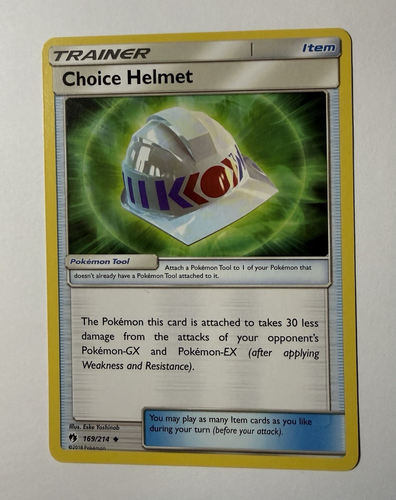 Choice Helmet 169/214 Uncommon Lost Thunder Pokemon LP