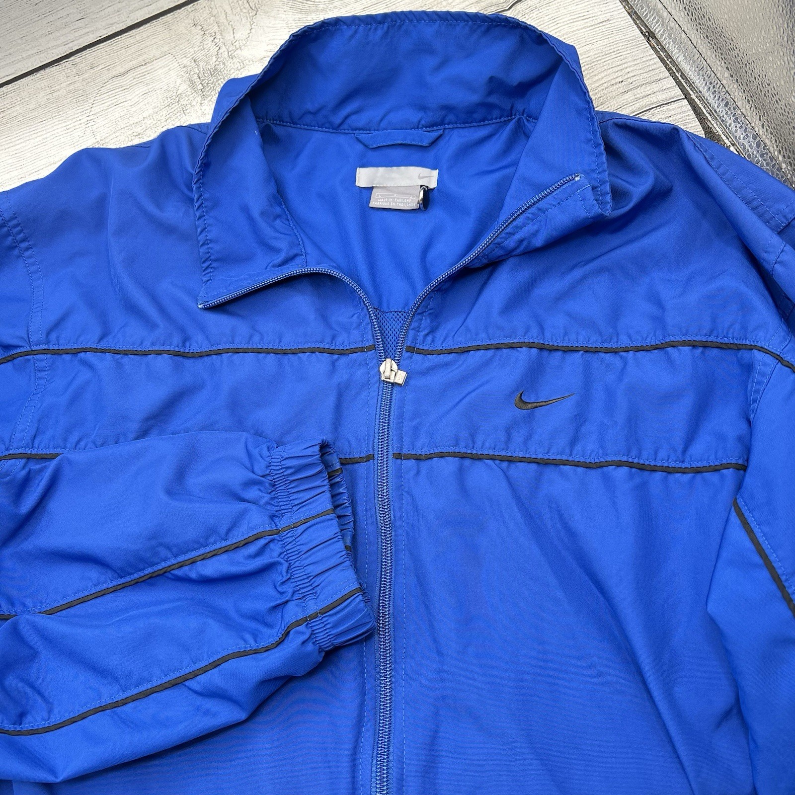 SACAI X NIKE Giacca a vento vintage Nike uomo L blu royal swoosh full zip pista Y2K