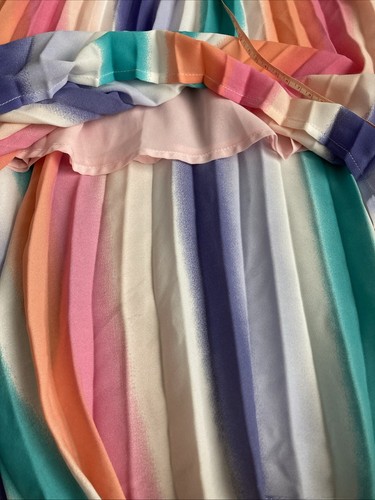Art Class Youth Girls Size M 7/8 Skirt Colorful Long Pastel Pink Purple Pleated - Picture 15 of 22