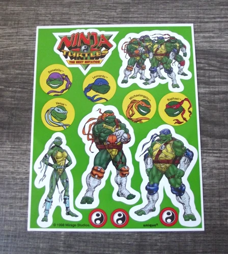 Teenage Mutant Ninja Turtles Characters Next Mutation-Vintage Sticker Sheet-1998