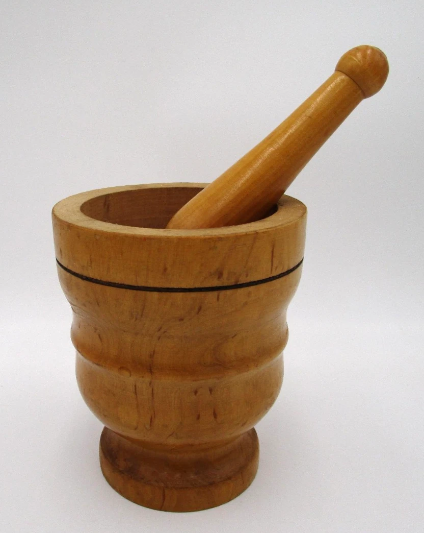 Wooden Mortar and Pestle Made in Italy Cottage Quiant Rustic Apothocary