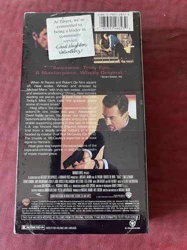Robert De Niro Al Pacino Val Kilmer HEAT Sealed VHS Tape 1995 Watermark New - Bild 2 von 8