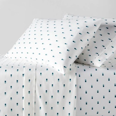 Full 400 Thread Count Performance Sheet Set Blue IKAT - Threshold