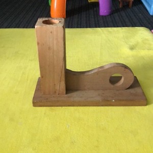 Vintage Wooden Candle Holder Rustic Handcrafted Wood Candlestick Unbranded