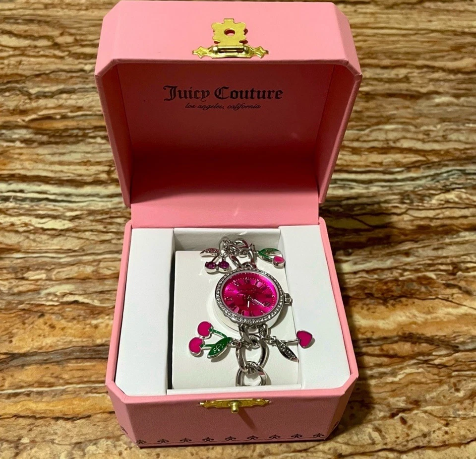 Juicy Couture Silver Cherry Charm Bracelet Watch - image 2 of 4