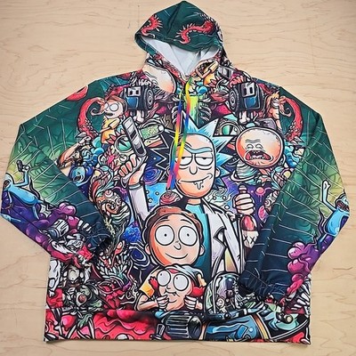 Adventure Anime 3D Printed Hooded Sweatshirt Rick And Morty Size Medium l Light 