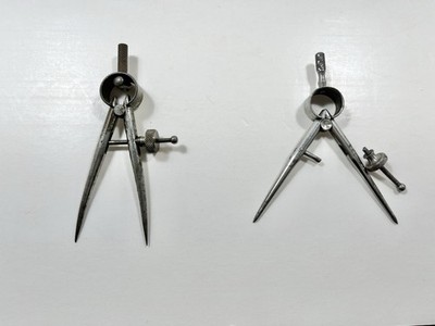 Vintage LS Starrett Co. 3  Round Leg Dividers,Set Of Two USA,one for Repair