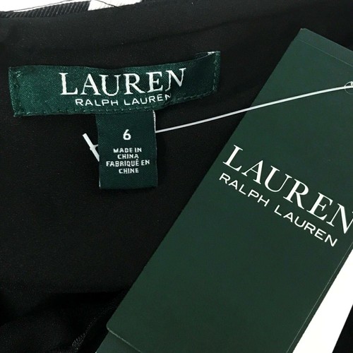 Maxi Vestido Ralph Lauren Damas Floral Negro Talla 10 Mangas Vestido Largo Corbata Cintura - Imagen 7 de 10