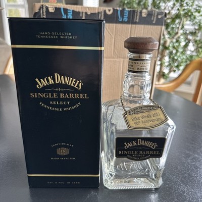 Jack Daniels Single Barrel Select Empty Box And Bottle And Bike Week 2013 Tag