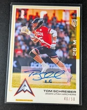 Tom Schreiber 2025 Premier Lacrosse League Flagship PLL Yellow AUTO Parallel /50