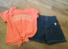 NWTS AEROPOSTALE KIDS GIRLS 2 PIECE OUTFIT Shirt AND SHORTS SIZE 6X Large