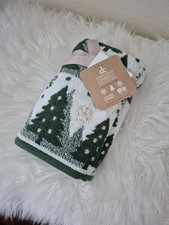 Deborah Conolly Christmas Tree Holiday Hand Towels set of 2pc Green  White