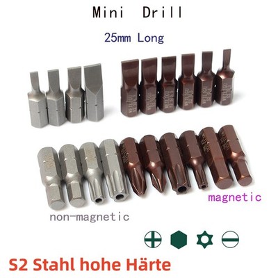 Schlitzen Torx Hex Bit Cross Schraubendreherbits S2 25 mm lang Schraubendre Satz