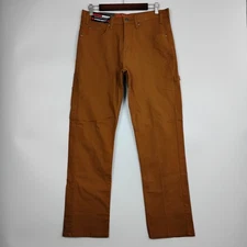 Dickies Pants Men 32x32 Brown Regular Fit Duck Canvas Carpenter Utility Flex NEW