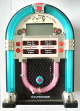 Soundesign 3162G Jukebox Alarm Clock Grease Music Songs TESTED WORKING