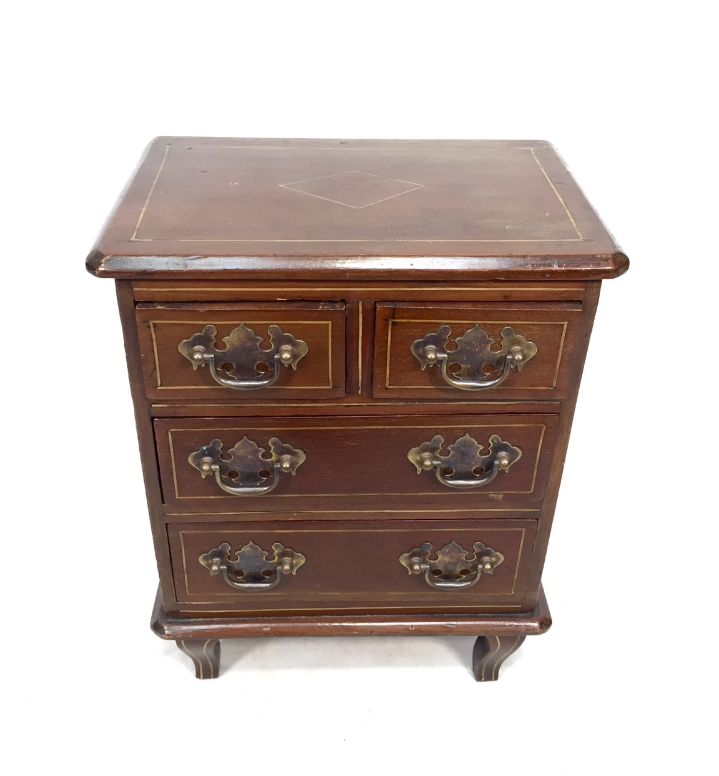 Antique Miniature 19th Century Wooden Apprentice Furniture Chest of Drawers 1890