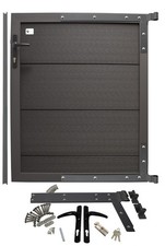 WPC XL Paneel Zauntür Tür Gartentür Gartentor Anthrazit gebürstet 90 X 110 cm