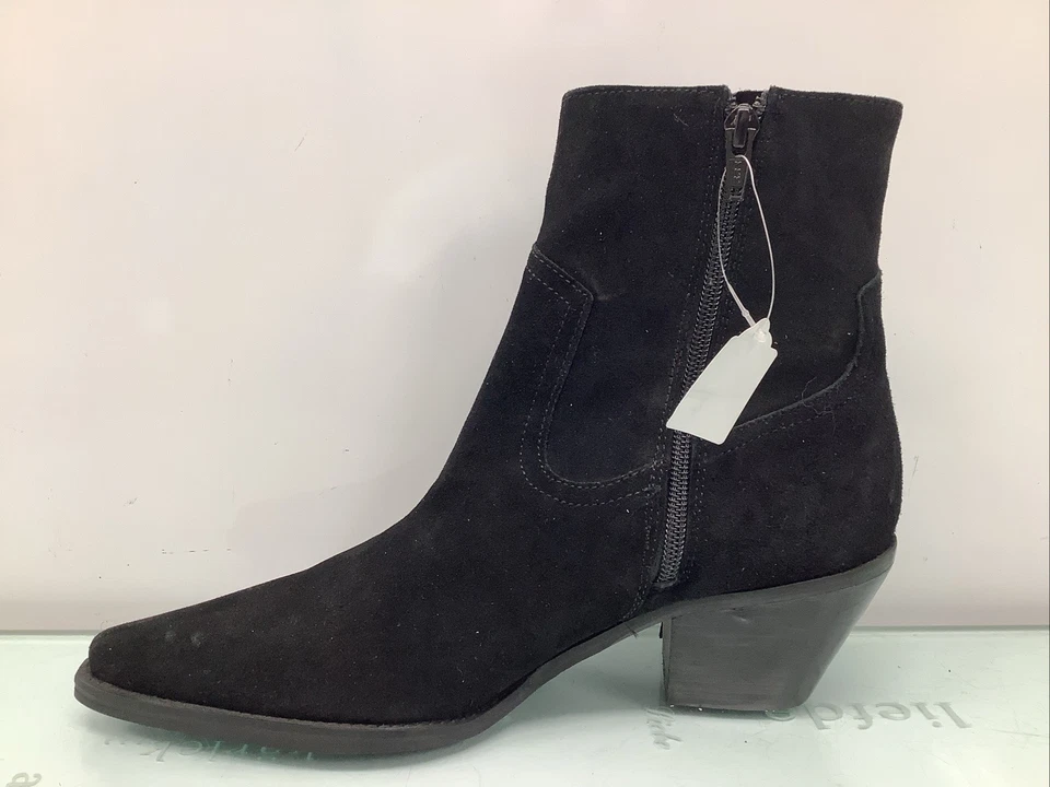 Botines Coconuts Janes Louie negros gamuza cuero flecos para mujer talla 9,5. Foto 4 de 4