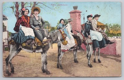 Andalusische Typen Spanien Esel Maultiere Tracht 1910