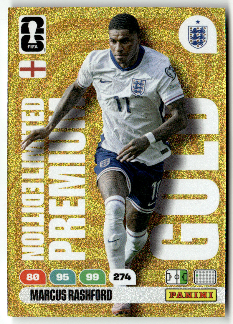 Panini World Cup Adrenalyn 2026 Marcus Rashford Premium Limited Edition Gold