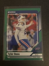 2024 Panini Donruss Tyler Bass #224 Green Press Proof Buffalo Bills