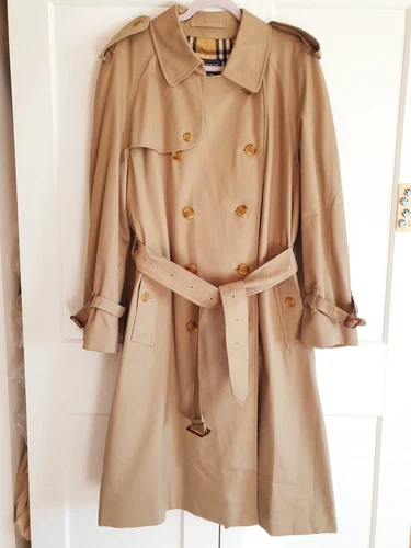 Burberry trench uomo vintage beige miele misto cotone taglia UK IT 54 XL