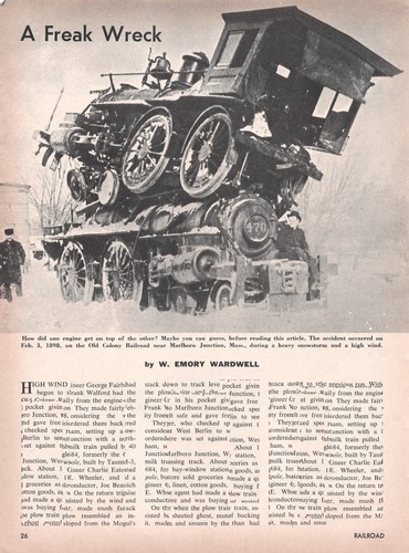 Old Colony Railroad Marlboro Junction MA 1898 Zugwrack Vintage Magazin Artikel