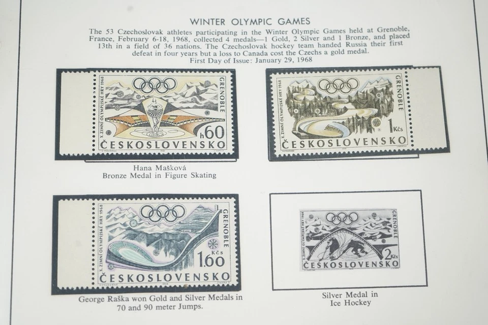 CZECHOSLOVAKIA 1968-1974 MINT COLLECTION OF 350+ STAMPS STORED IN RED ALBUM - Image 3 of 4