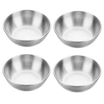 4 Stück Soßenschalen aus Edelstahl perfekt für warme und kalte Speisen