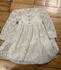 VINTAGE SIZE 5 PEACHES N CREAM GIRLS HOLIDAY LACE PARTY 2 -PIECE DRESS