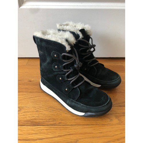 SOREL WHITNEY II JOAN LACE WP SHOES NY4572 010 size 3 US Youth Snow Boot Black - Picture 16 of 20