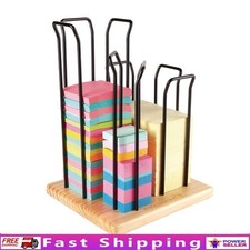 Sticky Note Organizer Storage W/ Wooden Base Holds 50 Pads Easy Assembly New