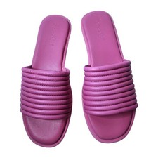 SPLENDID Womens Pink Ribbed Petunia Slip On Leather Slide Sandals Shoes 9.5 M