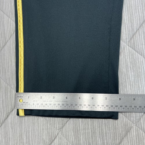 Adidas Track Pants Youth Large Gray Yellow 3 Stripe Workout Drawstring - Picture 9 of 19